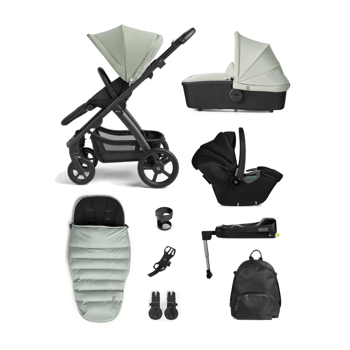 Silver Cross Tide, Dream iSize Complete Travel System Sage (Black C UK Baby Centre